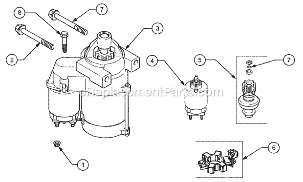 Electric Start (Kh-25-098-09-S) Diagram and Parts List for 2186 13A-288L100, 13B-288M100 Cub Cadet Lawn Tractor